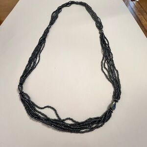 Multi-Strand Sea Bead Necklace Navy